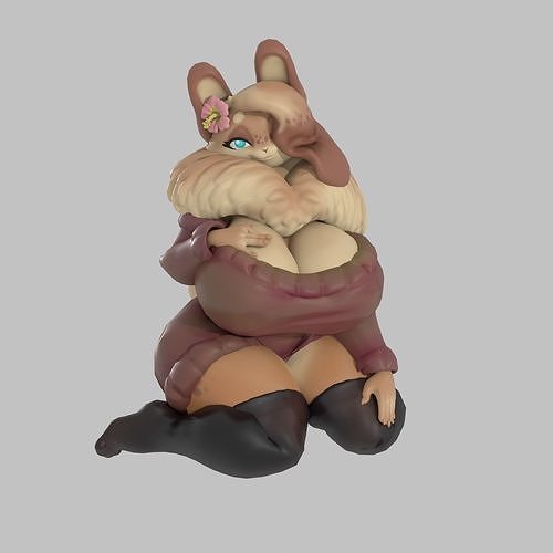 Hazel female bunny Low-poly 3D model