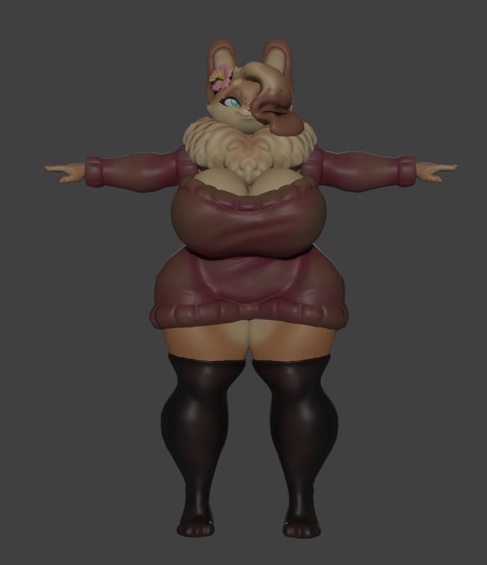 Hazel female bunny Low-poly 3D model_4