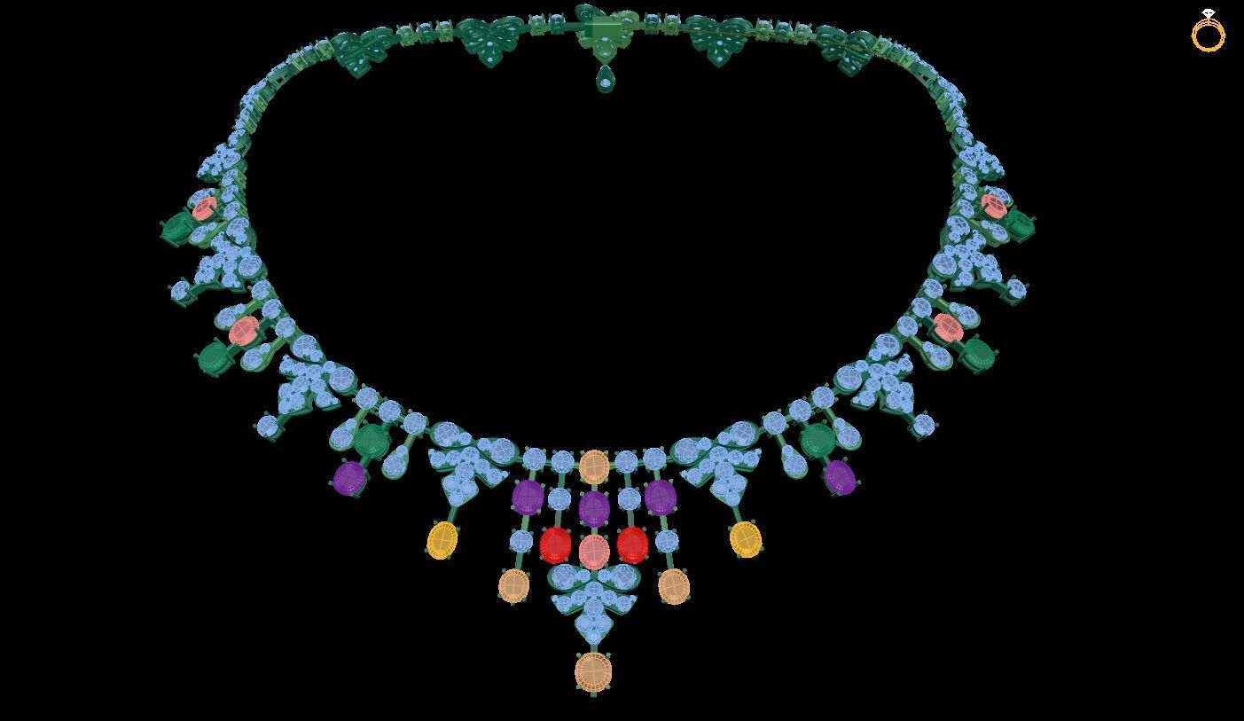 necklace gemstones 3D print model_2