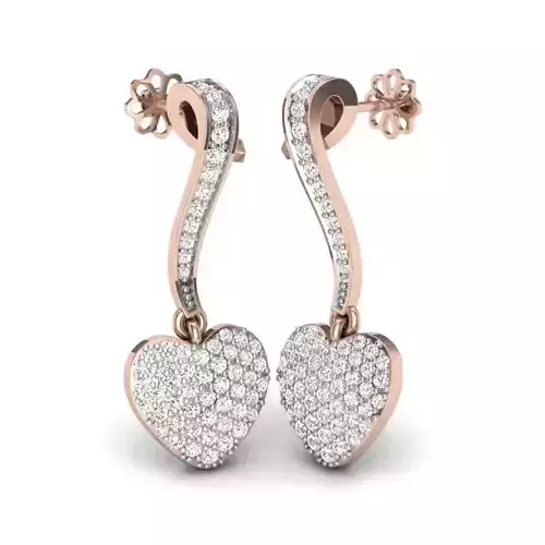 Halo and Cluster Heart Earrings  3D print model