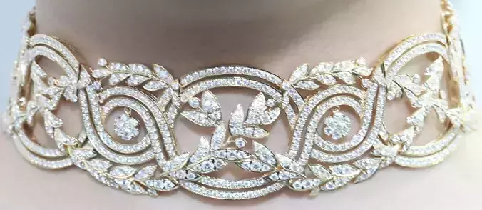 necklaces bracelet made of diamonds and gemstones