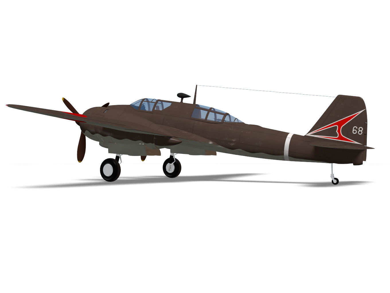 Kawasaki Ki102 otsu 3D model_4