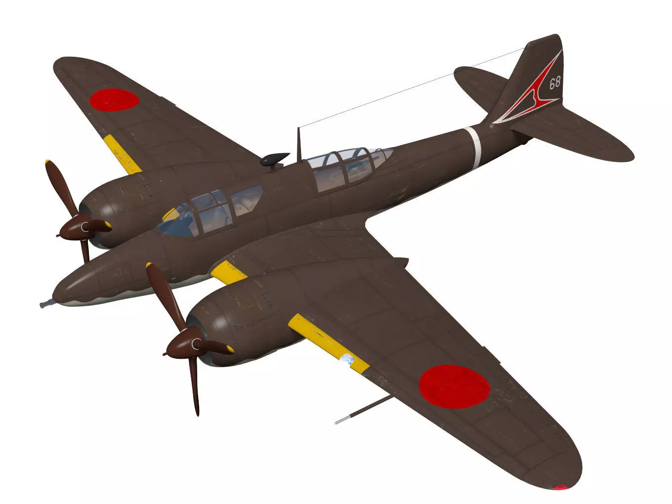 Kawasaki Ki102 otsu 3D model_0