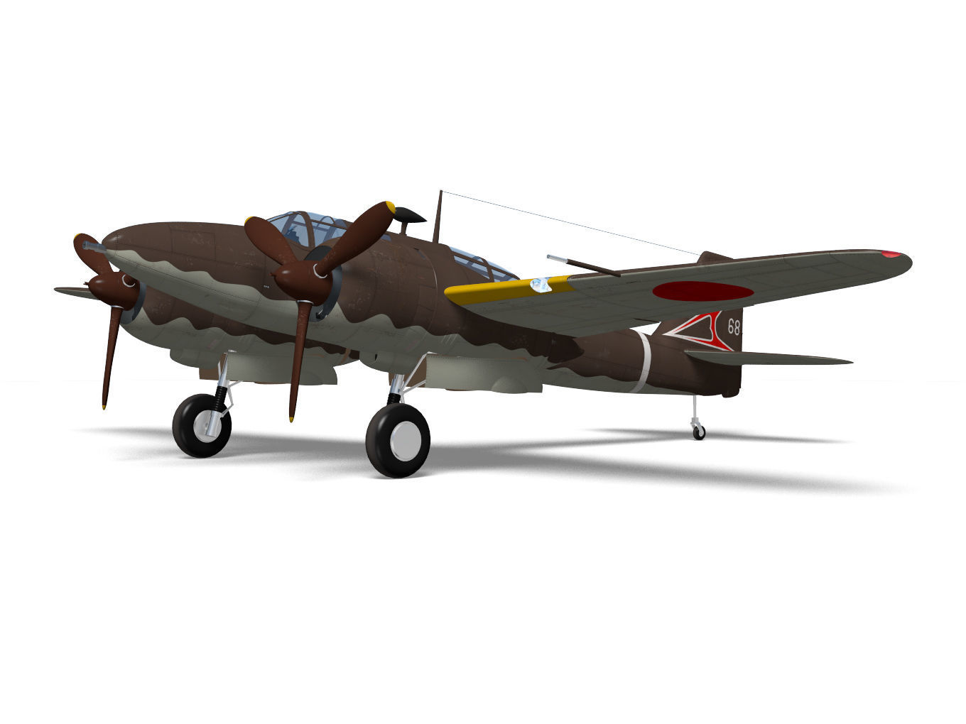 Kawasaki Ki102 otsu 3D model_3