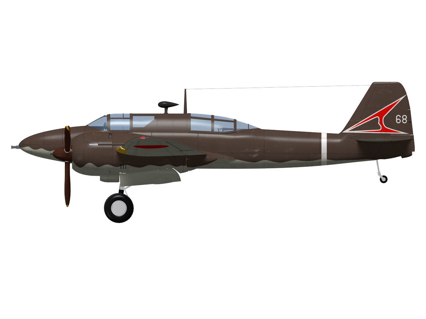 Kawasaki Ki102 otsu 3D model_7