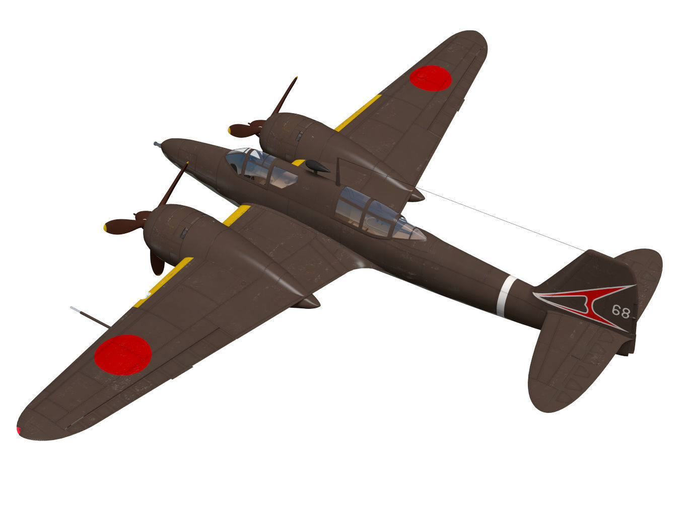 Kawasaki Ki102 otsu 3D model_1