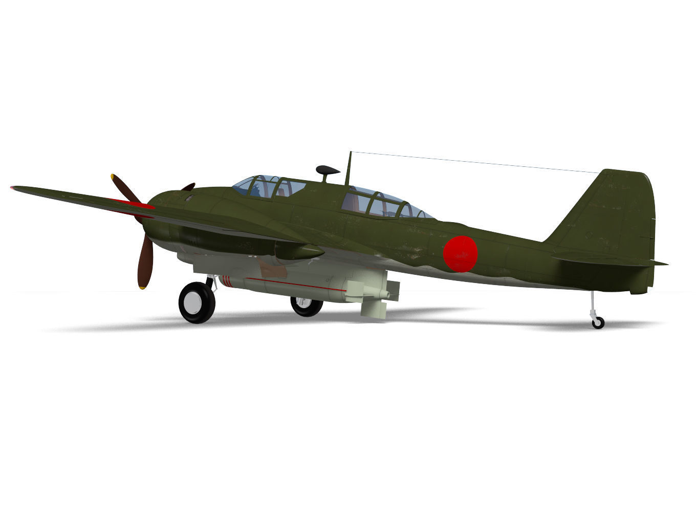 Kawasaki Ki102 otsu and Type I 1 otsu wireless guided missile 3D model_6