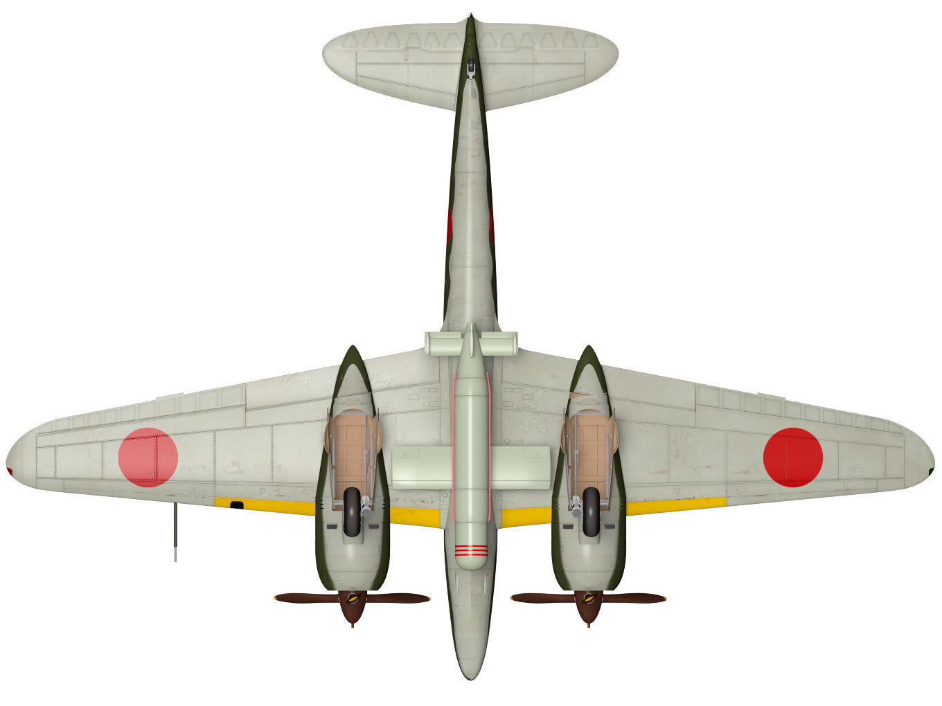 Kawasaki Ki102 otsu and Type I 1 otsu wireless guided missile 3D model_13