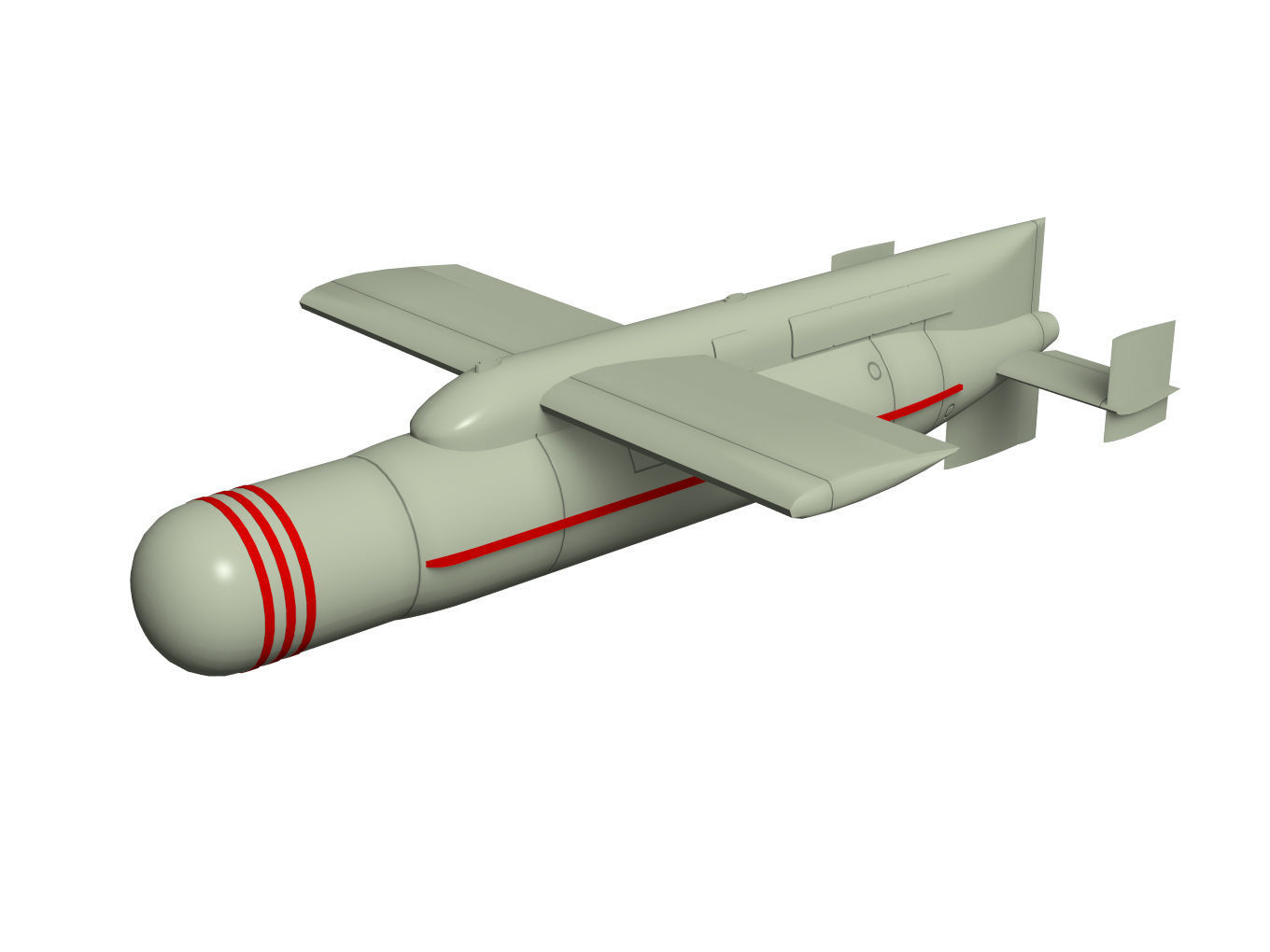 Kawasaki Ki102 otsu and Type I 1 otsu wireless guided missile 3D model_1