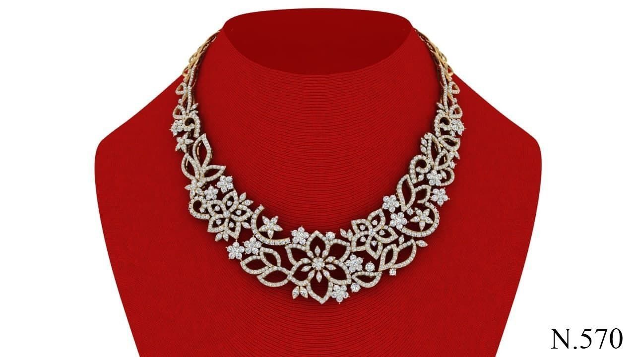 necklaces necklace with flowers 3D print model_1