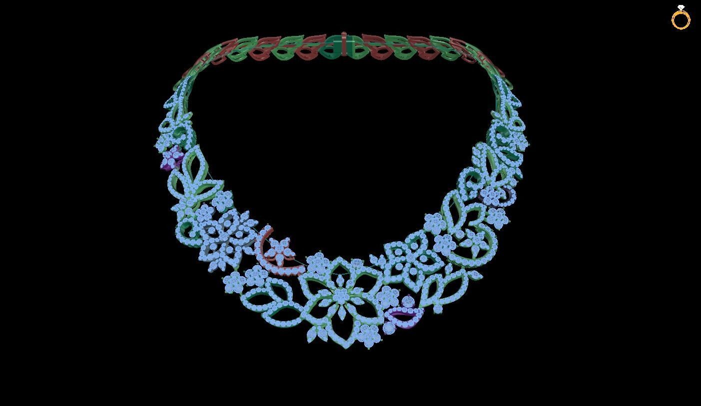 necklaces necklace with flowers 3D print model_2
