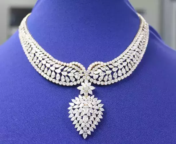necklaces diamond necklace on mannequin 3D print model