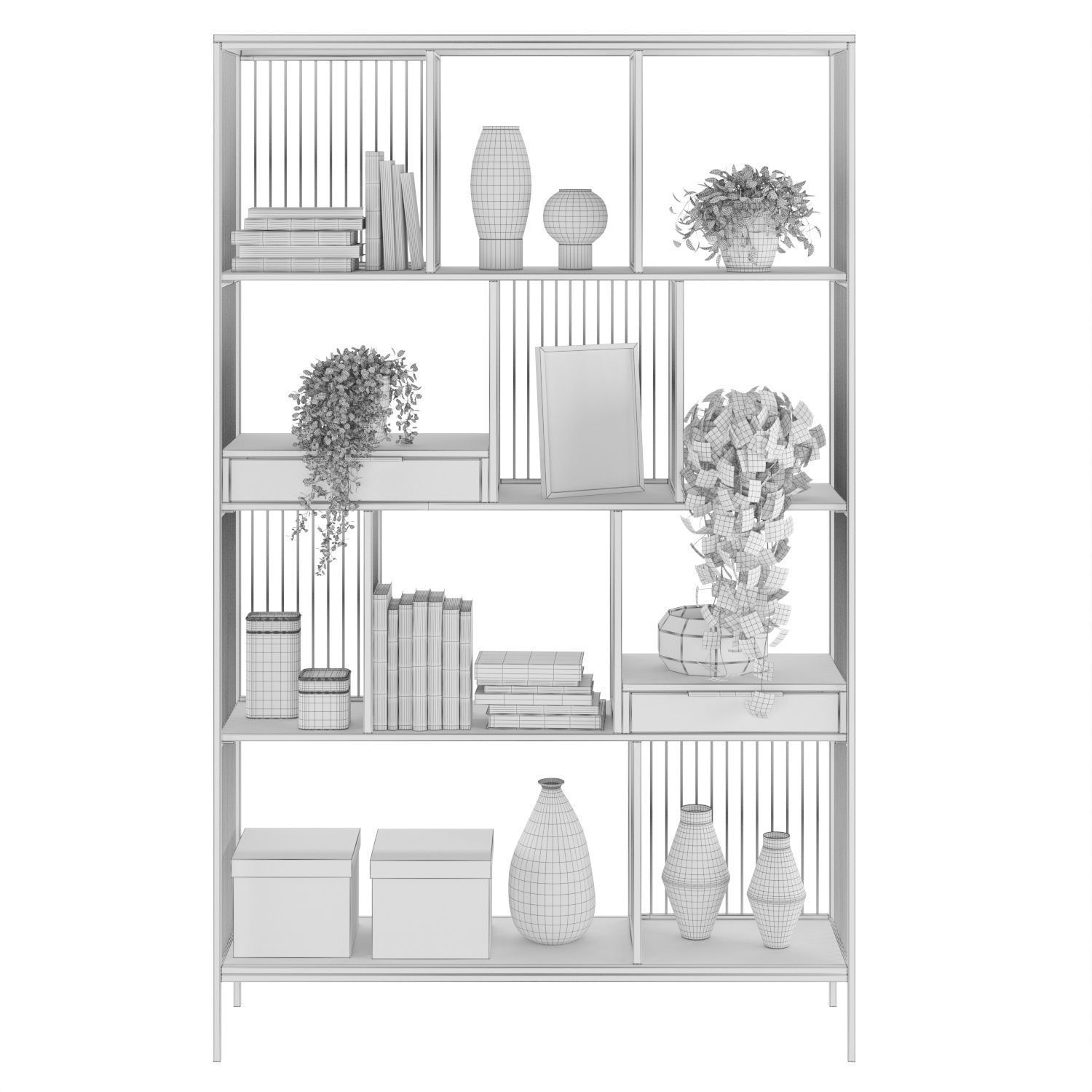 Shelving unit Modena 3D model_1