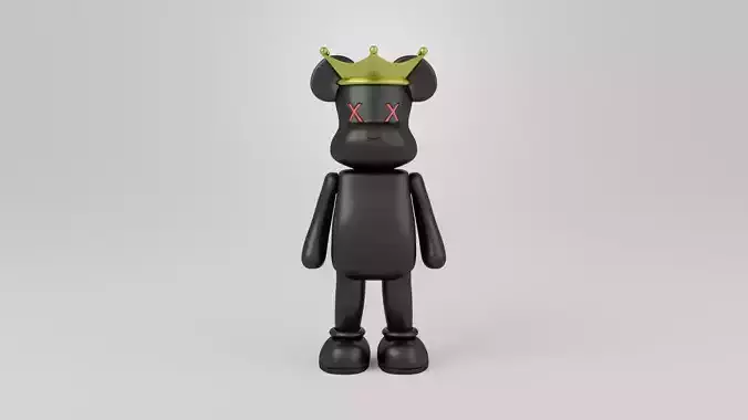 Bearbrick 3 figure wearing crown