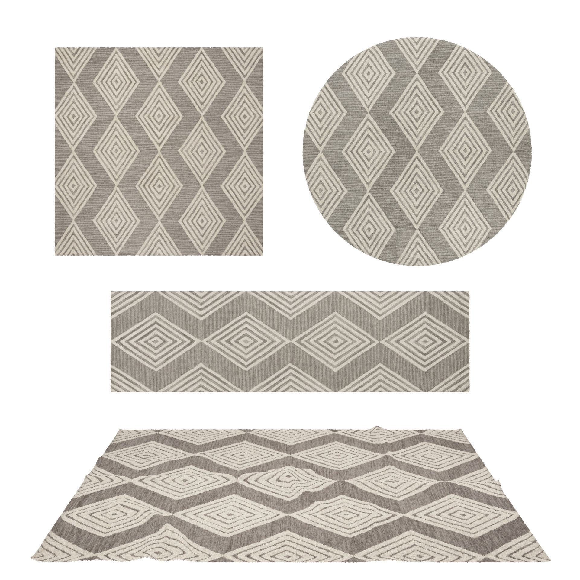 4 in 1 Rug Collection No 34 Low-poly 3D model_10