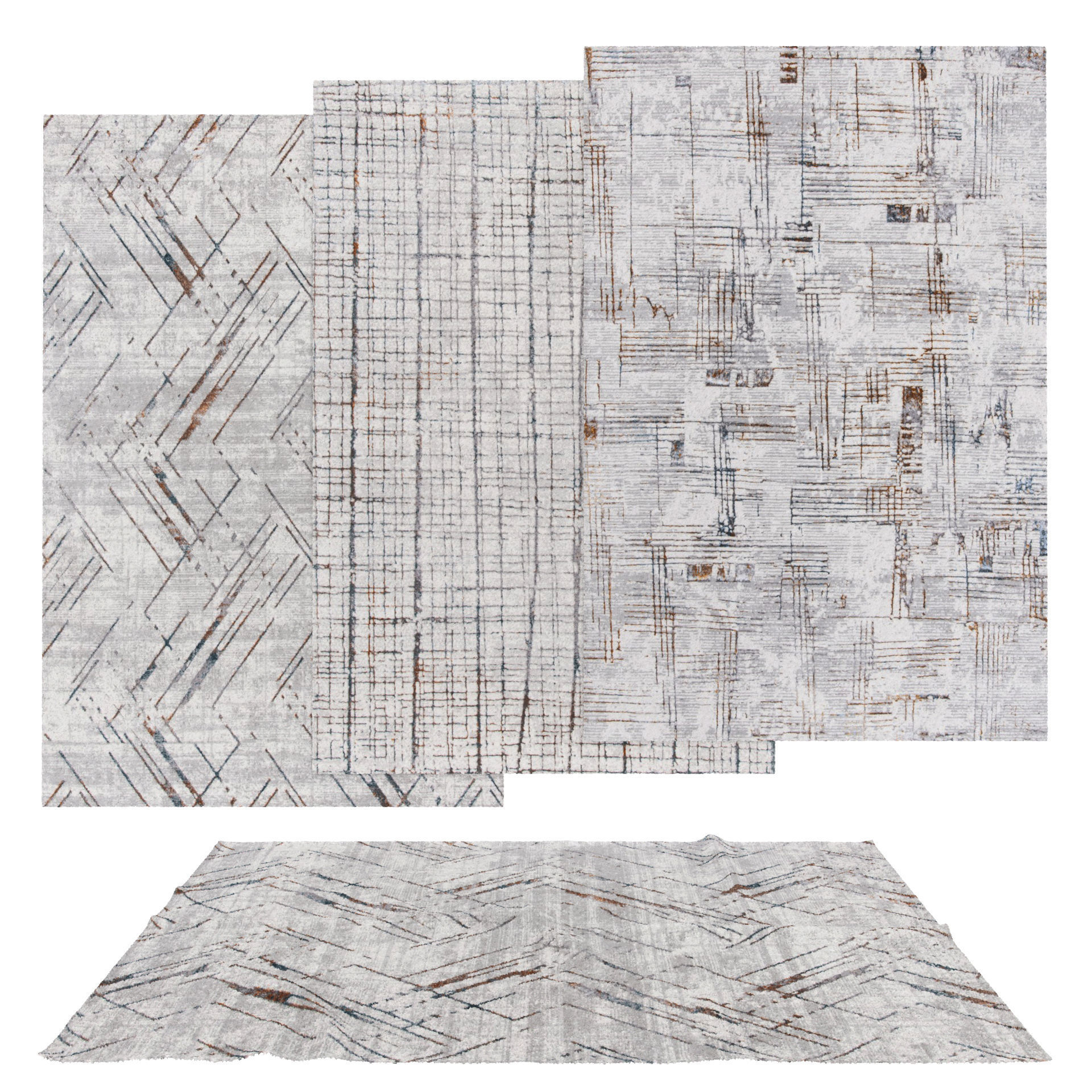 4 in 1 Rug Collection No 34 Low-poly 3D model_1