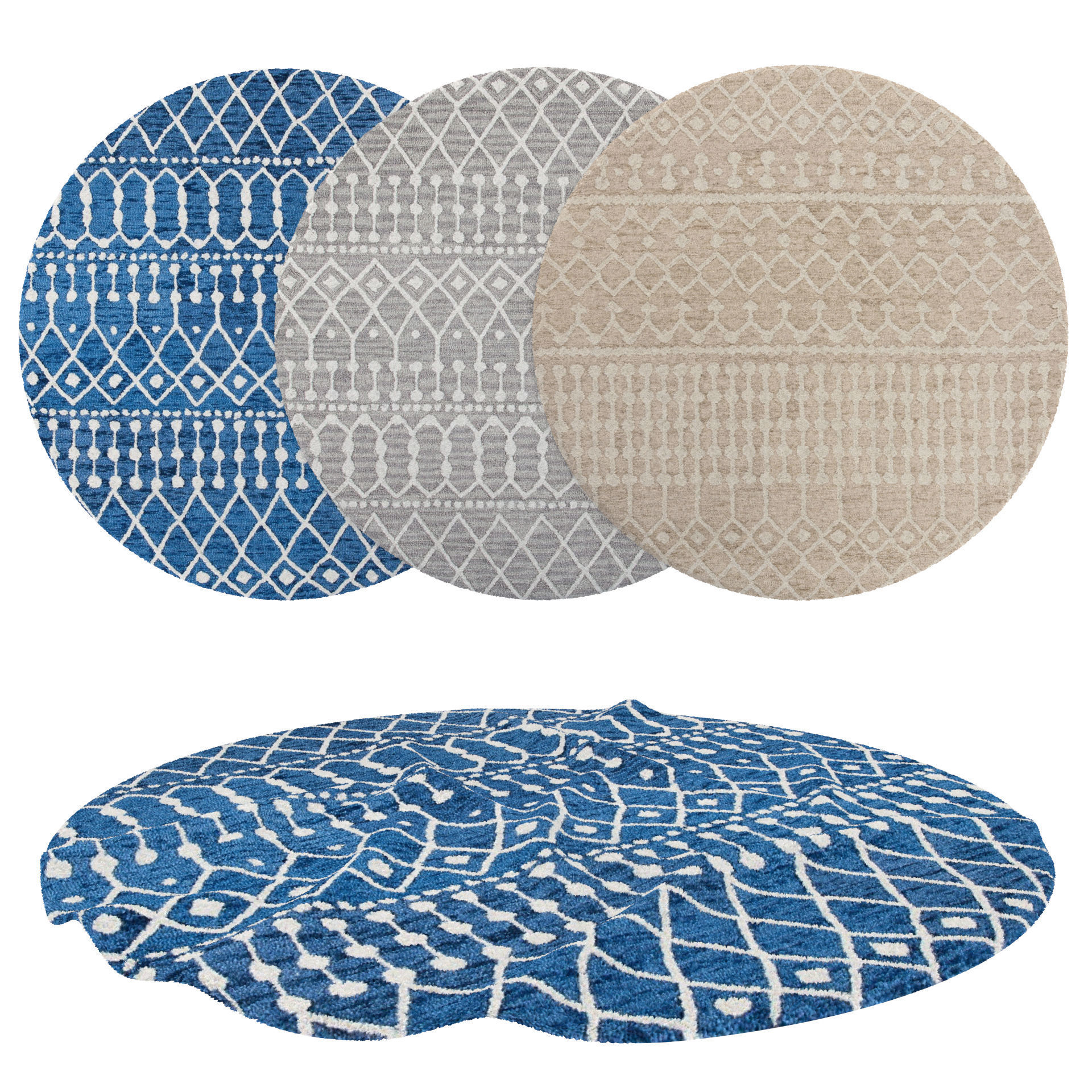 4 in 1 Rug Collection No 34 Low-poly 3D model_7