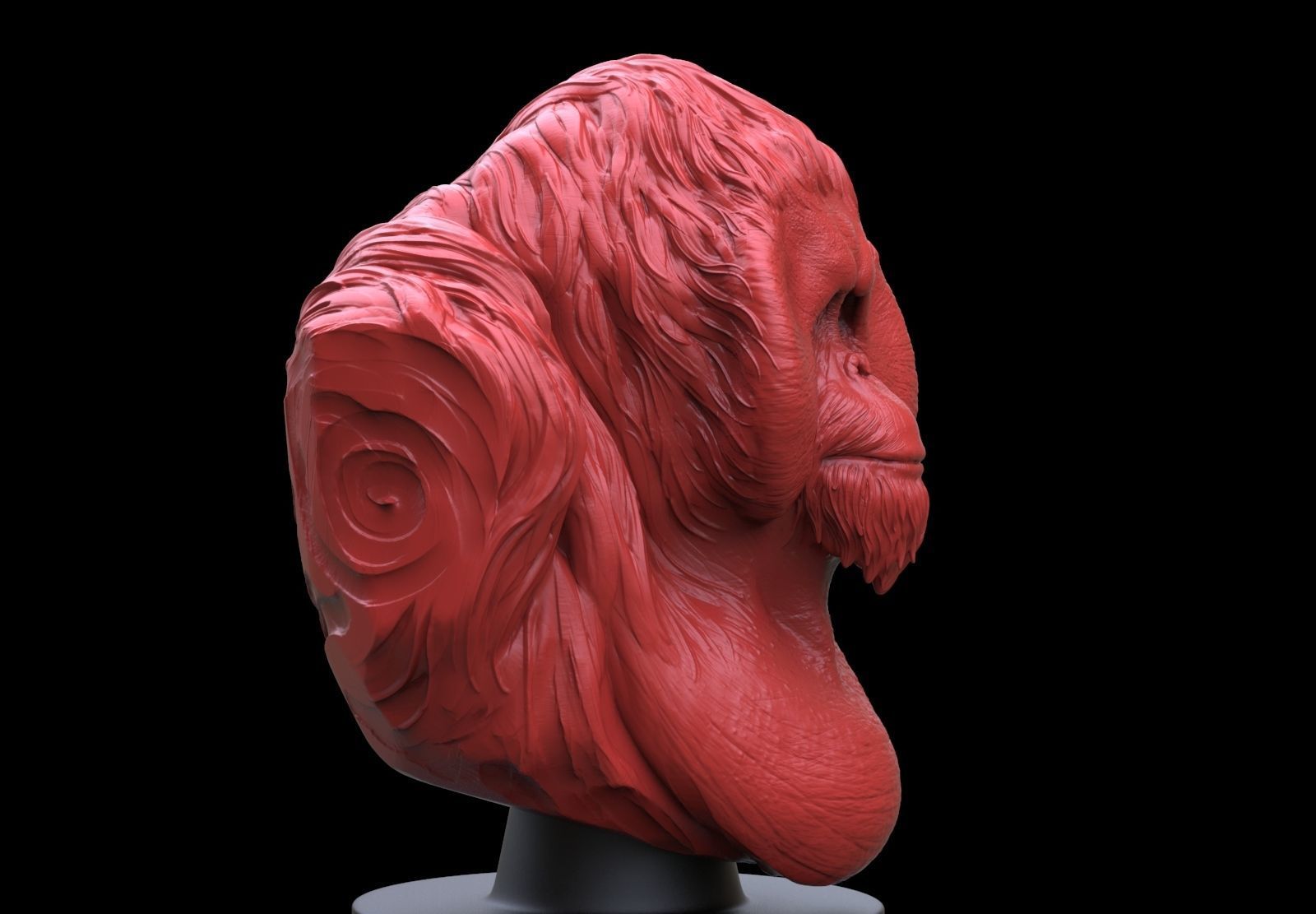 Orangutan Bust 3D print model_2