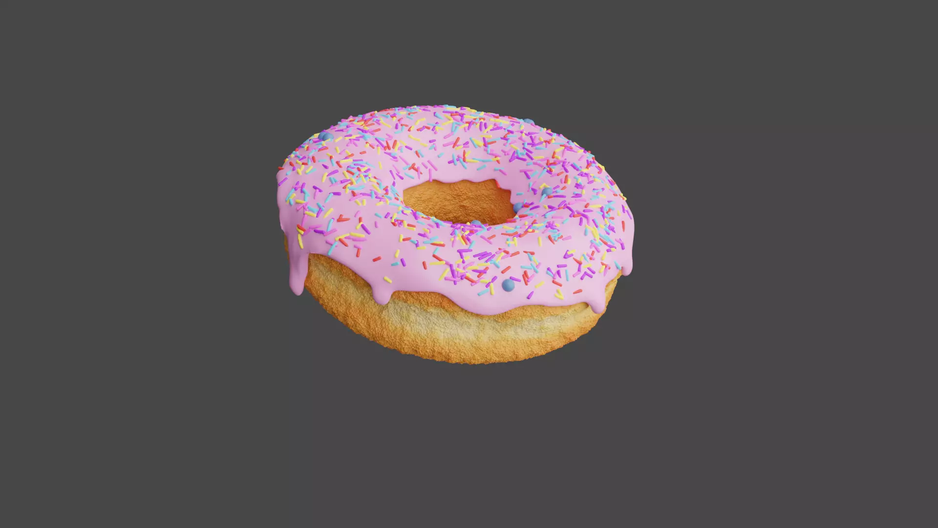 Donut with Texturing and sprinkles Free 3D model_0