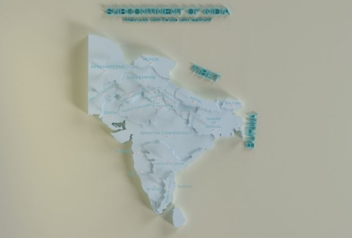 subcontinent of India 3d map  3D model_5
