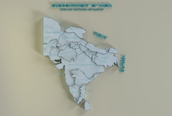 subcontinent of India 3d map  3D model_4