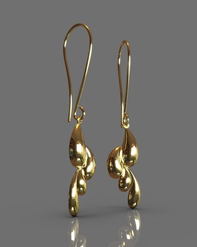 Pendant earrings set 3D print model_5