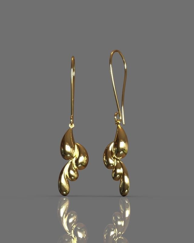 Pendant earrings set 3D print model_6