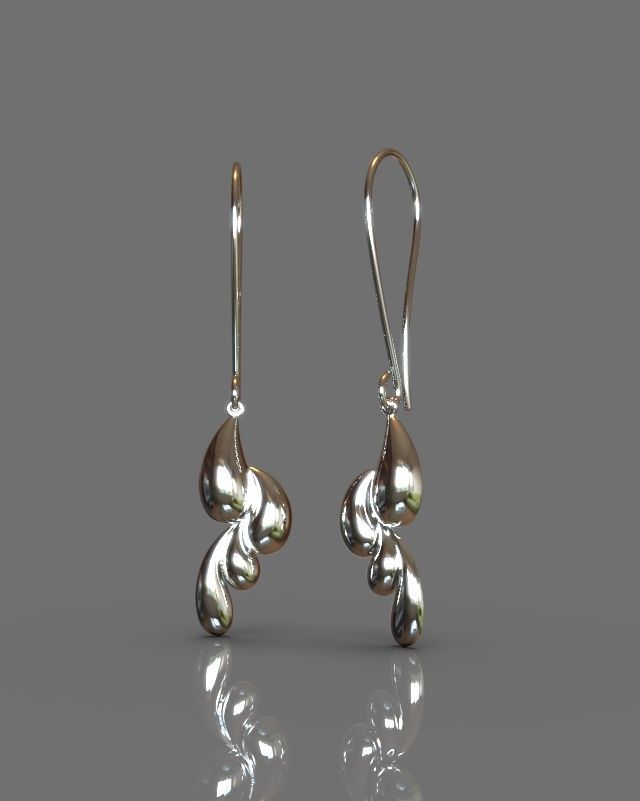 Pendant earrings set 3D print model_7