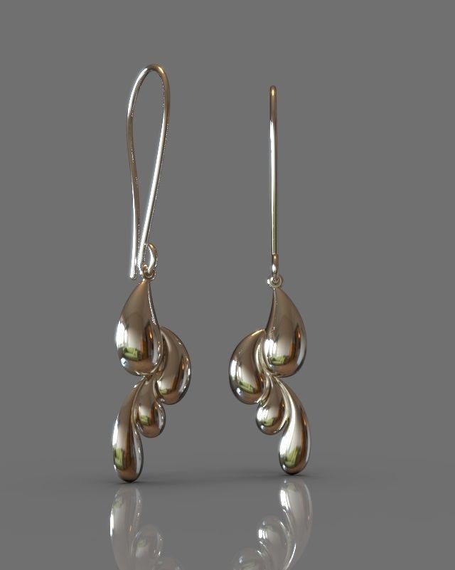 Pendant earrings set 3D print model_8
