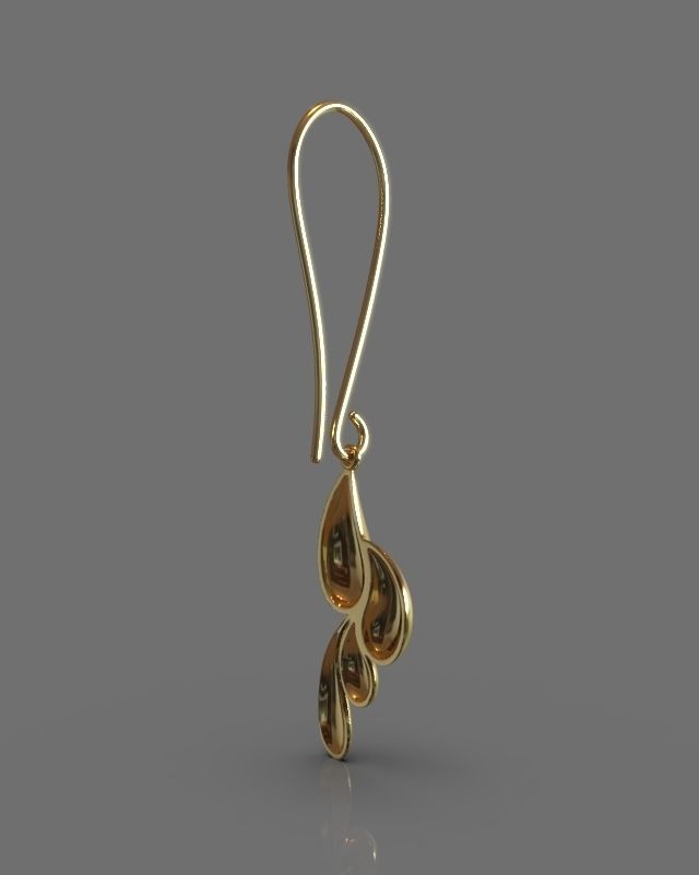 Pendant earrings set 3D print model_2