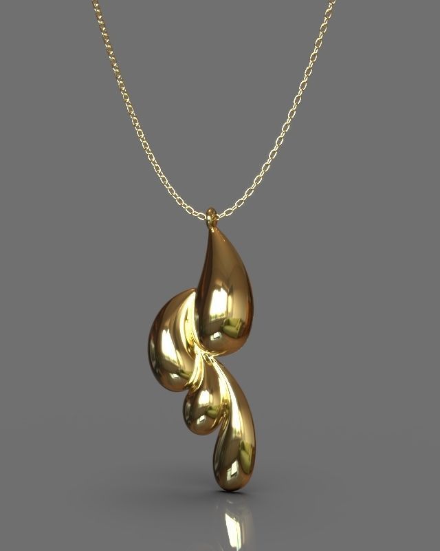 Pendant earrings set 3D print model_1