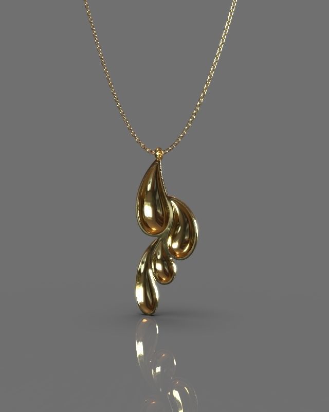 Pendant earrings set 3D print model_15
