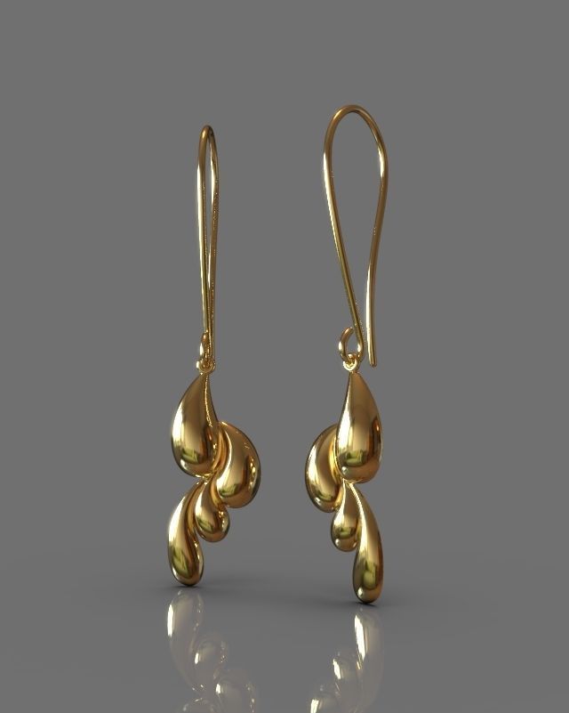 Pendant earrings set 3D print model_4