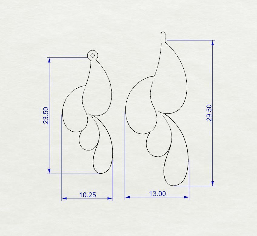 Pendant earrings set 3D print model_21