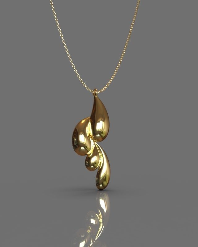 Pendant earrings set 3D print model_14