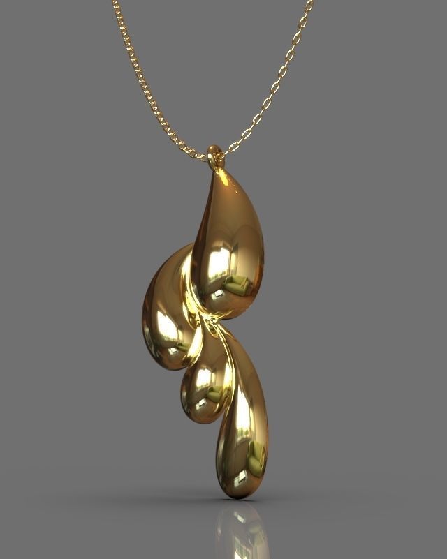 Pendant earrings set 3D print model_11