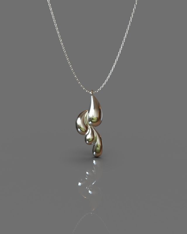 Pendant earrings set 3D print model_19