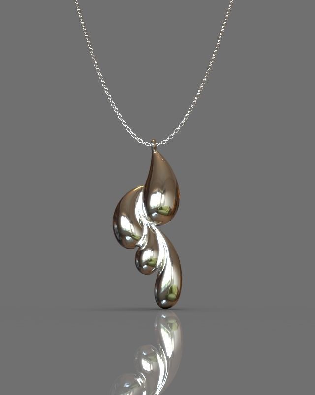 Pendant earrings set 3D print model_16