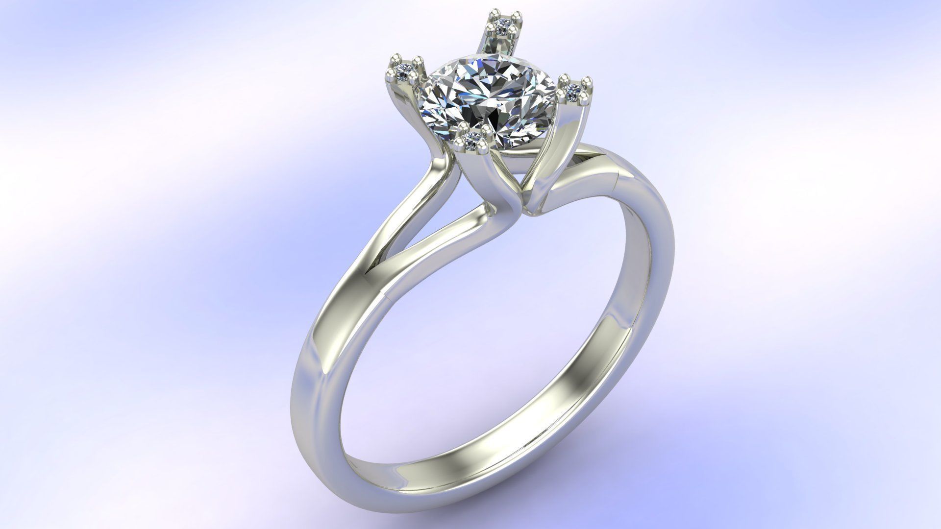 Solitaire ring 3d file to print 3D print model_1