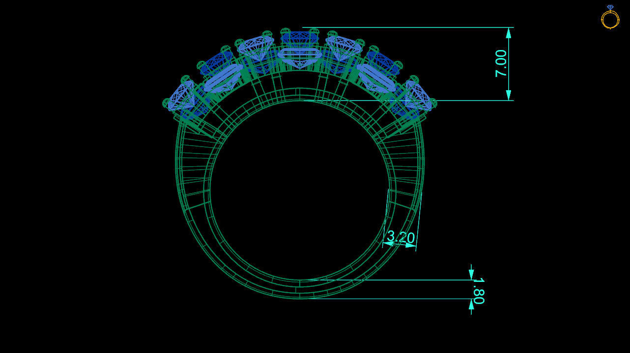 Baguette ring 3d file to print 3D print model_3