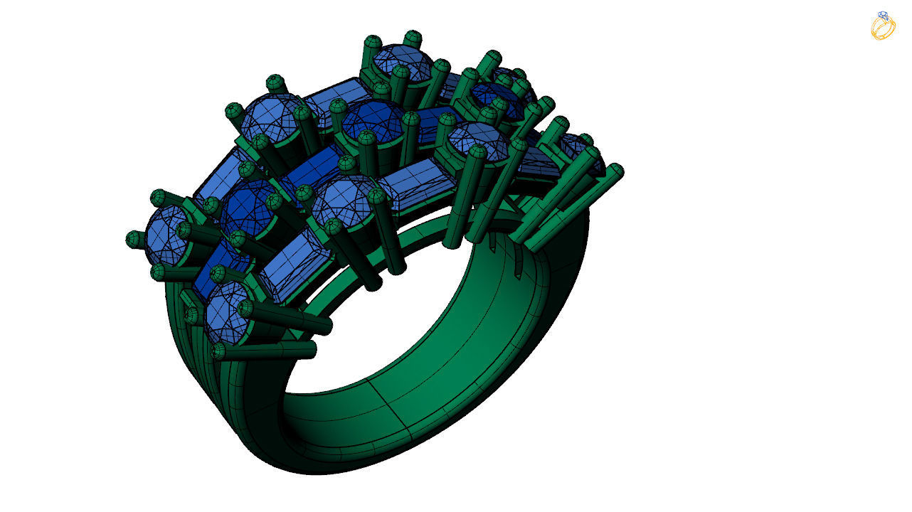 Baguette ring 3d file to print 3D print model_11