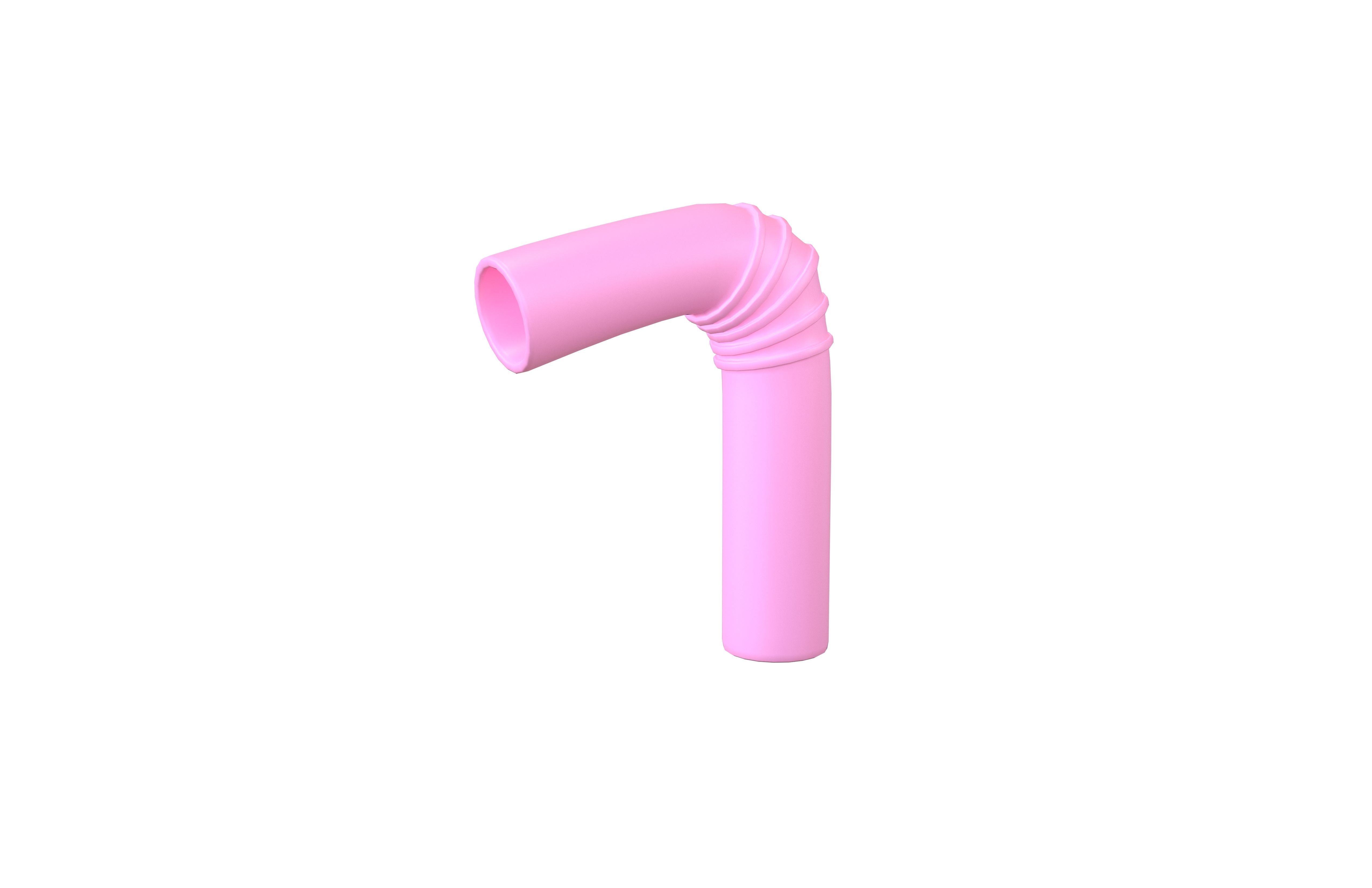 Cartoon Drinking Straw v1 008 Low-poly 3D model_1