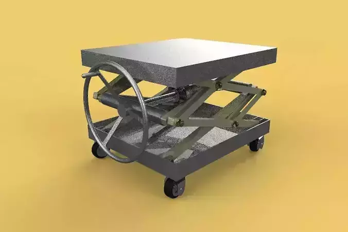 VINTAGE INDUSTRIAL SCISSOR LIFT TABLE 3D model
