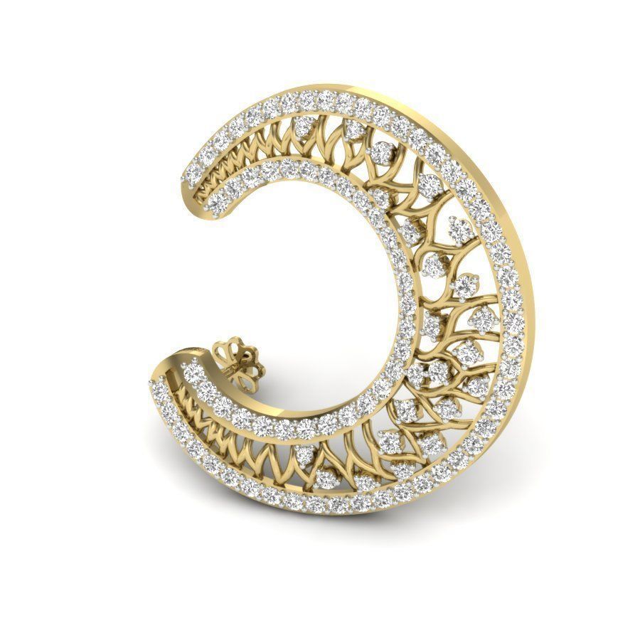 Hoop earrings  3D print model_6