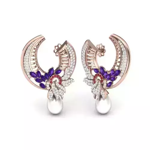 Delicate Fine Diamond Hoop Earrings 