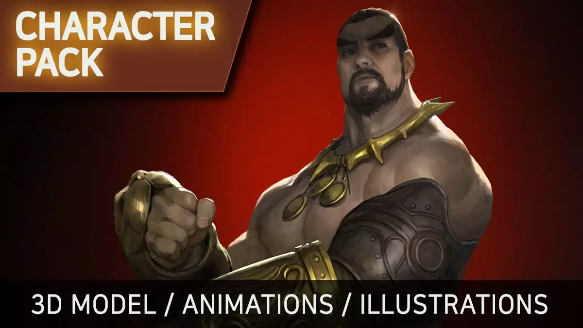 MMORPG Character Pack - Monk Low-poly 3D model_0