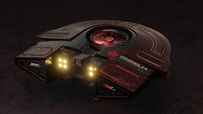 Space ship magnolia Low-poly 3D model
