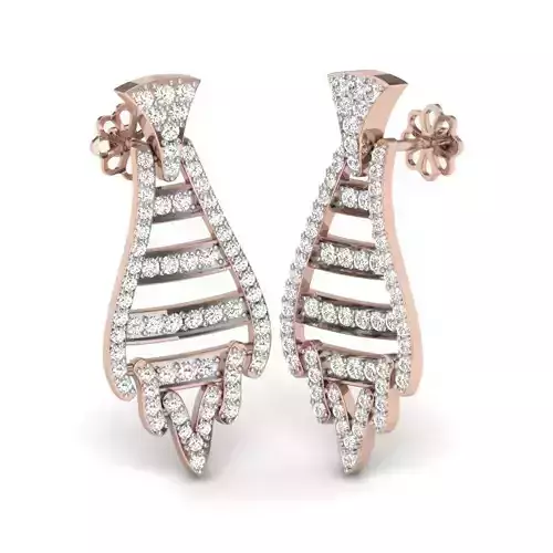 EARRING diamond pendant in gold