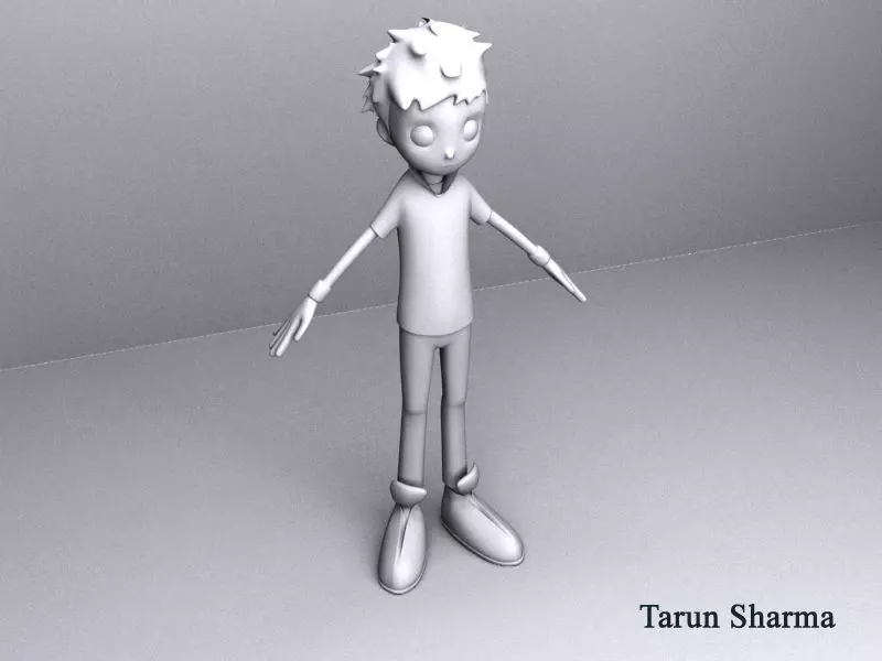 Cartoon Boy Low-poly 3D model_0