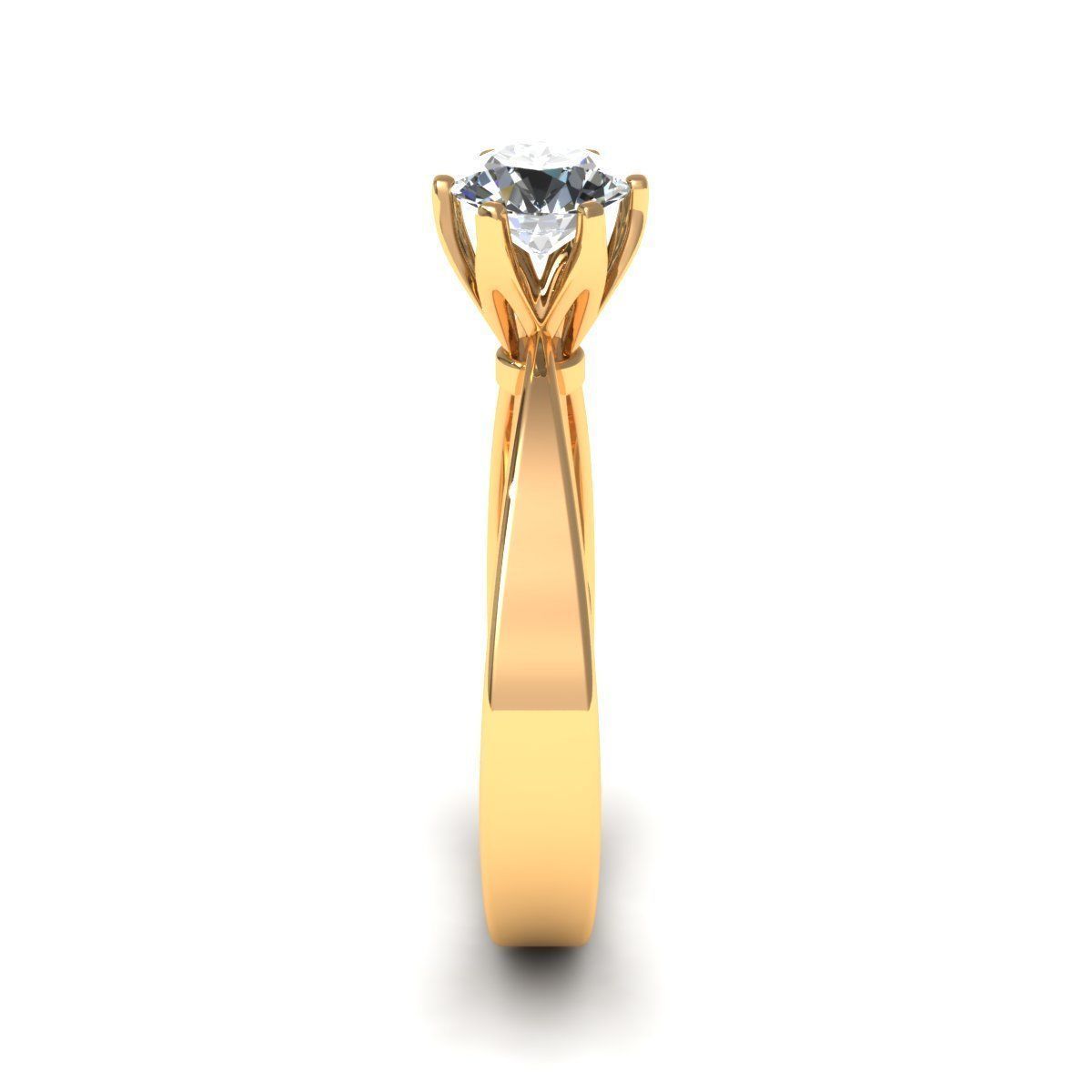 Solitaire-6Prongs Engagement Ring 3D print model_2